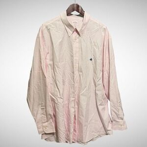 Brooks Brother Shirt Mens 2XL 346 pink Long Sleeve Button Down Pre Owned